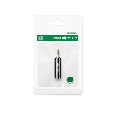 Adapteris audio adapteris 3.5mm (Vīrietis) par 6.35mm mini ligzdu (sieviešu) pelēkā krāsā