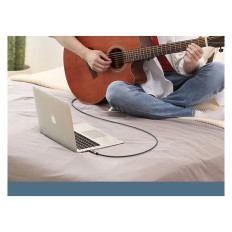 Adaptador de áudio do adaptador 3.5mm (Masculino) em 6.35mm mini jack (feminino) cinza