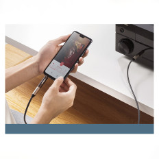 Adapteris audio adapteris 3.5mm (Vīrietis) par 6.35mm mini ligzdu (sieviešu) pelēkā krāsā