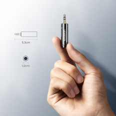 Adaptador de áudio do adaptador 3.5mm (Masculino) em 6.35mm mini jack (feminino) cinza