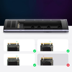 Habitação de bolso para disco SSD M.2 USB 3.2 Gen 2 Superspeed USB 10Gbps Cinza