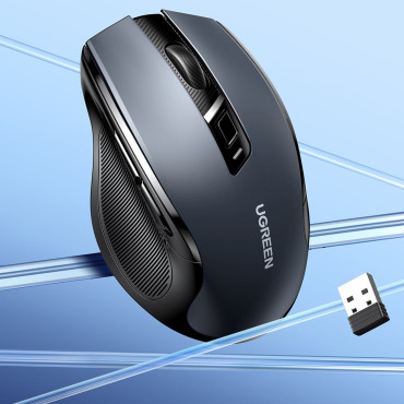 Ergonomisks bezvadu peles USB 2.4GHz 4000DPI melns