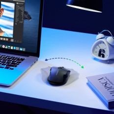 Ergonomisks bezvadu peles USB 2.4GHz 4000DPI melns