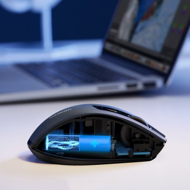 Ergonomisks bezvadu peles USB 2.4GHz 4000DPI melns