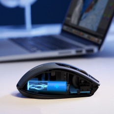 Ergonomisks bezvadu peles USB 2.4GHz 4000DPI melns