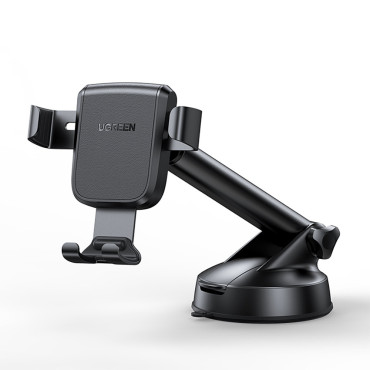 Gravitational handvat voor een telefoon op een dashboard cockpit zwart
