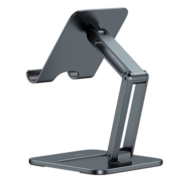 Metal stand stand for Smartphone Desktop Biaxial Foldable to 13 &quot;Gray