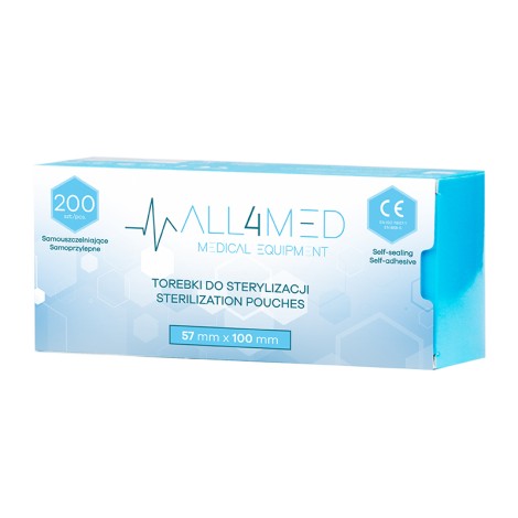 All4med autoclav vrećice za sterilizaciju 57mm x 100mm 200 kom — pakiranje