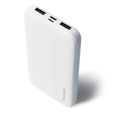 PowerBank Li-Po 10000mAh 2xusb balts