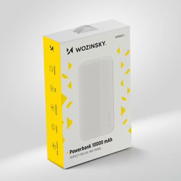 PowerBank Li-Po 10000mAh 2xusb balts