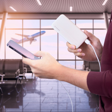 PowerBank Li-Po 10000mAh 2xusb balts