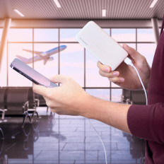 PowerBank Li-Po 10000mAh 2xusb balts