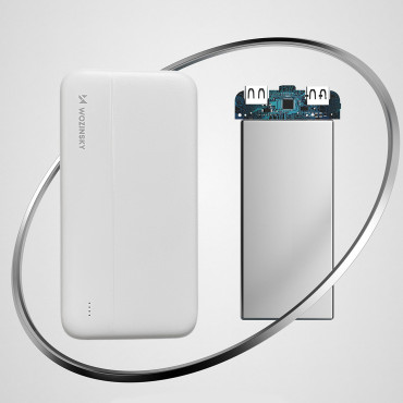 PowerBank Li-Po 10000mAh 2xusb balts