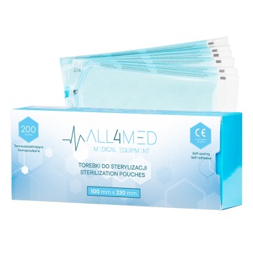 Sachets autoclavables All4med 100mm x 230mm 200 pièces — emballage