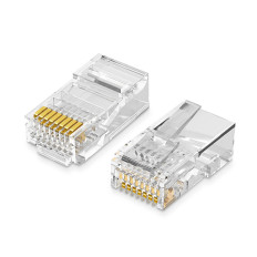 Fiche d'extrémité de pointe Cat RJ45 8P8C UTP. 5 5E 100pcs transparents.