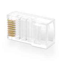 RJ45 8P8C UTP CAT TIP Plug final. 5 5E transparente 100 pcs.