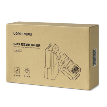 RJ45 8P8C UTP CAT TIP beigu spraudnis. 5 5E caurspīdīgs 100gab.