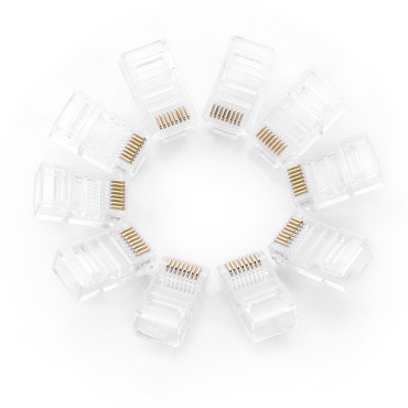 RJ45 8P8C UTP CAT CONT CONT CONT CONTROL. 5 5E transparentné 100ks.