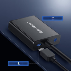 Adapter adapter HDMI - VGA + USB kábel - Micro USB 1m fekete
