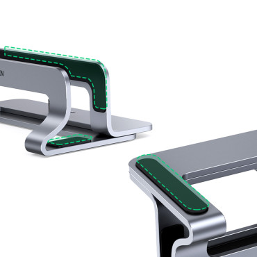 Standhouder laptop standaard aluminium tablet verticaal zilver