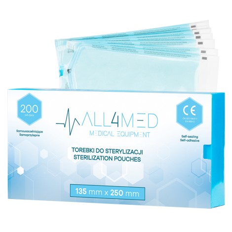 All4med Autoclavable bags 135mm x 250mm 200pcs — packaging