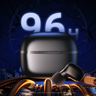 Fones de ouvido sem fio TWS IP54 preto