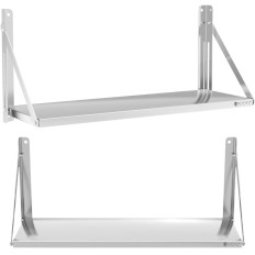 Scaffale per catering a parete Pieghevole in acciaio inox fino a 40 kg 100 x 30 cm