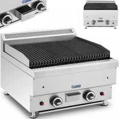 Lava grill op aardgas geryflateerd 50 x 47 cm 2 x 7200 W