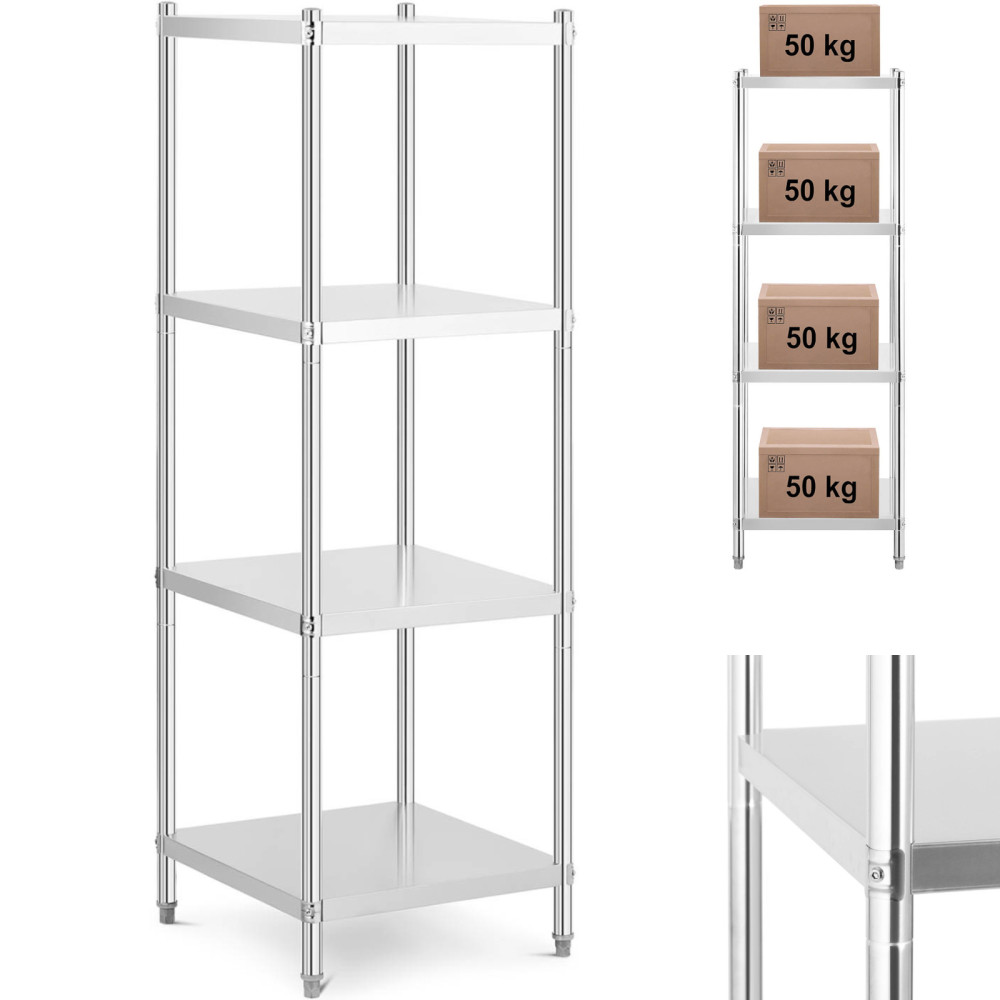 Estante gastronómico de acero de almacén de hasta 200 kg 60 x 60 x 180 cm