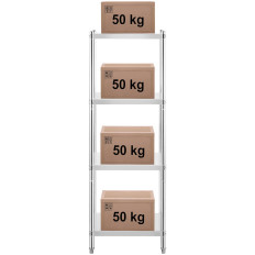 Gastronomická skladová ocelová regál až 200 kg 60 x 60 x 180 cm