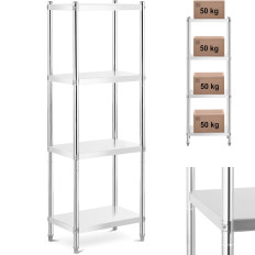 Gastronomisches Lager-Metall-Metall-Regal bis 200 kg 60 x 40 x 180 cm