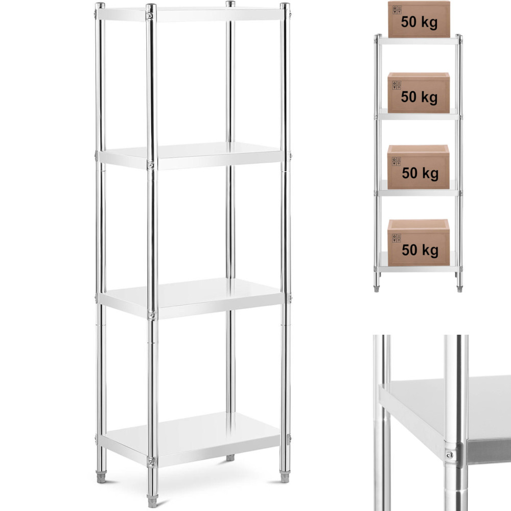 Gastronomische magazijn metalen plank tot 200 kg 60 x 40 x 180 cm