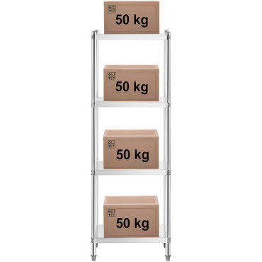 Gastronomski skladiščni kovinski polic do 200 kg 60 x 40 x 180 cm