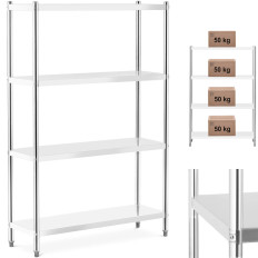 Gastronomisk lagermetallhylla upp till 200 kg 120 x 40 x 180 cm
