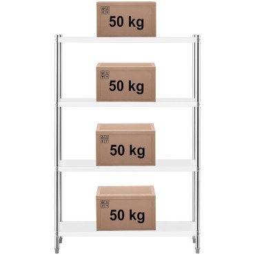 Gastronomisk lagermetallhylla upp till 200 kg 120 x 40 x 180 cm