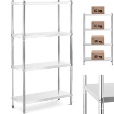 Rack de metal de armazém gastronômico até 200 kg 100 x 40 x 180 cm
