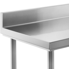 Gastronomisk arbeidsbord med en rack og en stålhylle 150 x 60 cm