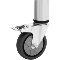 Gastronomic metal table on wheels with a steel shelf 70 x 100 cm