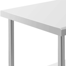 Mesa de metal gastronômico em rodas com uma prateleira de aço 70 x 100 cm