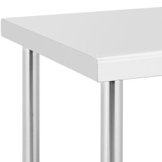 Mesa de metal gastronômico em rodas com um aço de prateleira 60 x 120 cm