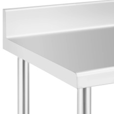 Gastronoomiline metalllaud ratastel riiulil ja randi terasest 70 x 100 cm