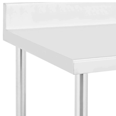 Gastronomiskt metallbord på hjul med hyllan och rackstål 70 x 120 cm