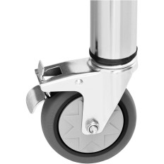 Gastronomisk metalbord på hjul med hylde og rack stål 70 x 120 cm