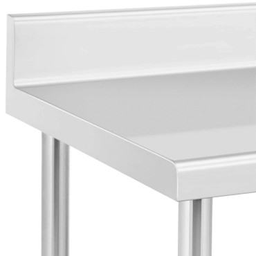 Tabela de metal gastronômico em rodas com prateleira e aço de cremalheira 60 x 150 cm