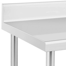 Gastronoomiline metalllaud ratastel riiulil ja rack terasest 60 x 150 cm