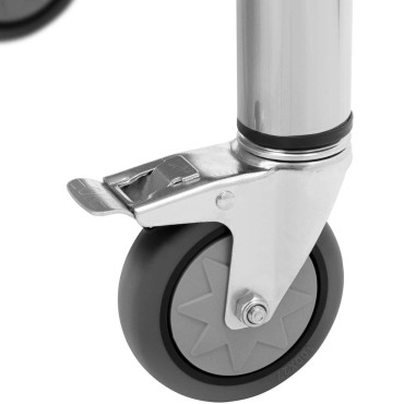 Tavolo in metallo gastronomico su ruote con ripiano e acciaio per scaffale 60 x 150 cm