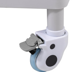 Chariot de laboratoire cosmétique 2 tiroirs 3 étagères 70 x 64 x 99 cm