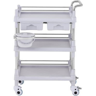Carrinho de laboratório Cosméticos 2 gavetas 3 prateleiras 70 x 64 x 99 cm