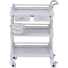 Carrinho de laboratório Cosméticos 2 gavetas 3 prateleiras 70 x 64 x 99 cm