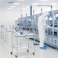Carrinho de laboratório de aço cosmético com gavetas de aço 2 prateleiras 2 85 x 54 x 28 cm